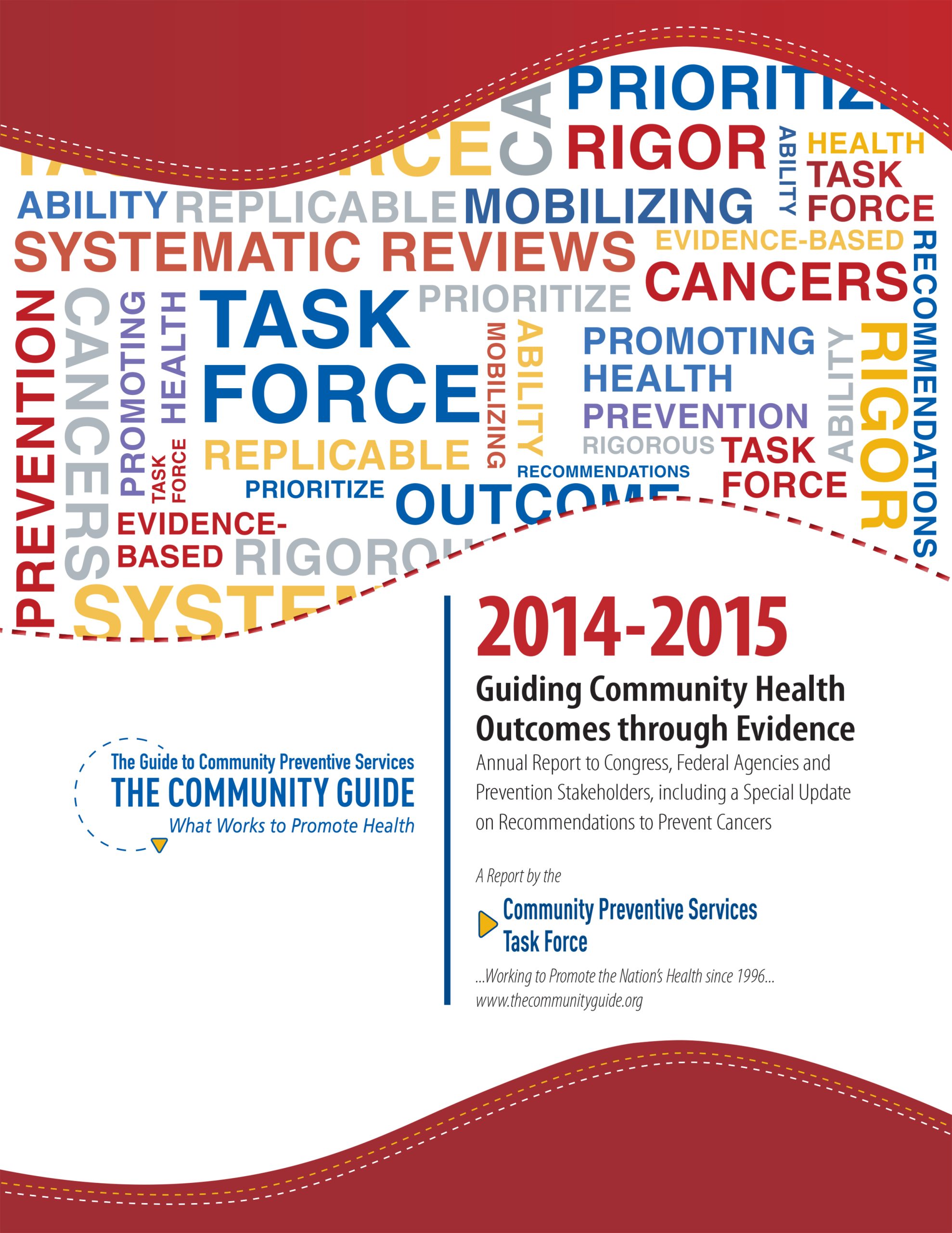 The cover of the 2014-2015 CPSTF Annual Report to Congress