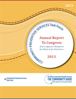 Cover of the 2013 CPSTF Annual Report to Congress