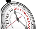 A clock face that reads 'Time to quit smoking'.